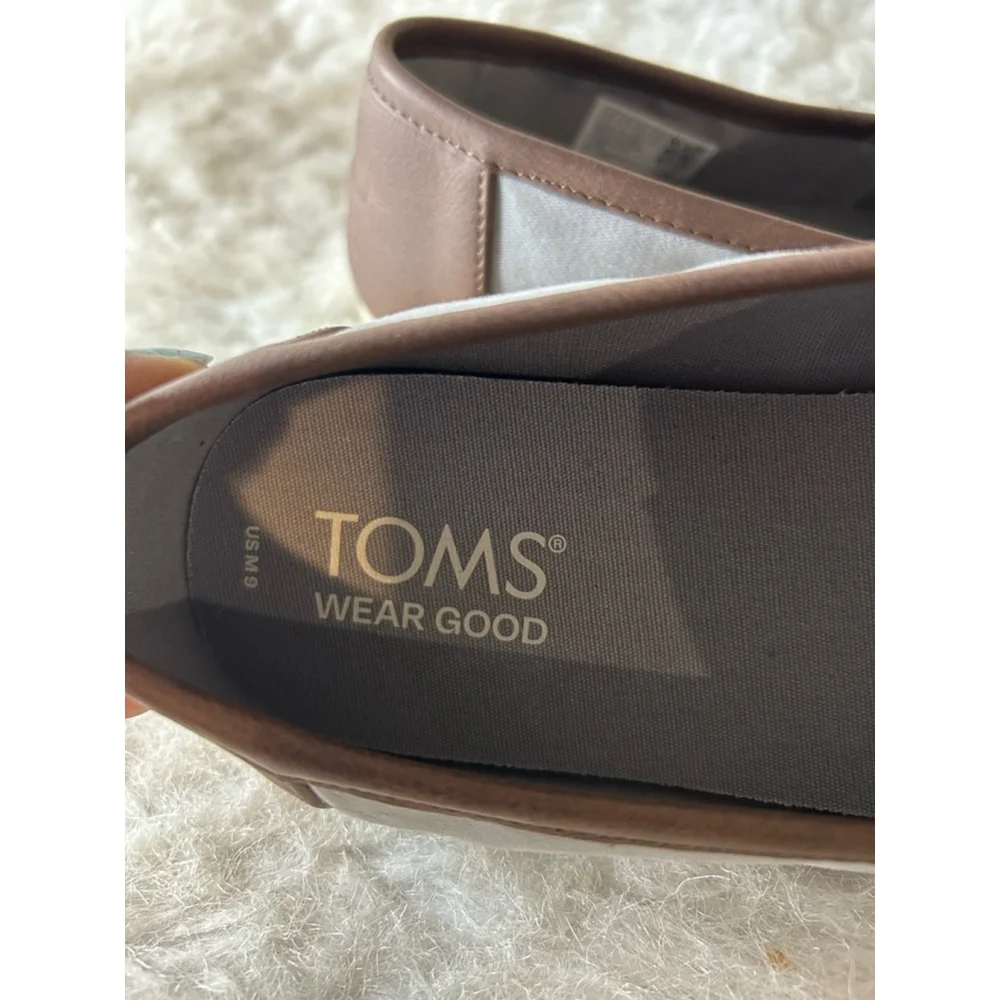 TOMS Alpargata Cloudbound Grey Canvas Slip on Shoes with Brown Trim Men Size 9